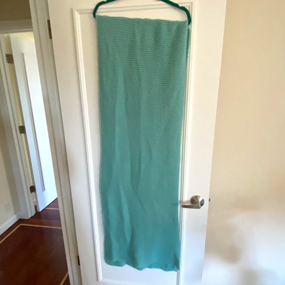 Zara Long Knit Oversized Scarf Light Teal